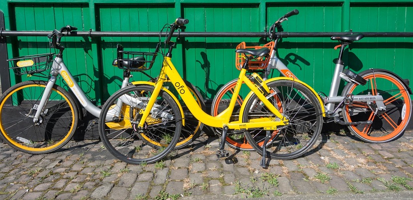 ofo, oBike and Mobike bikes